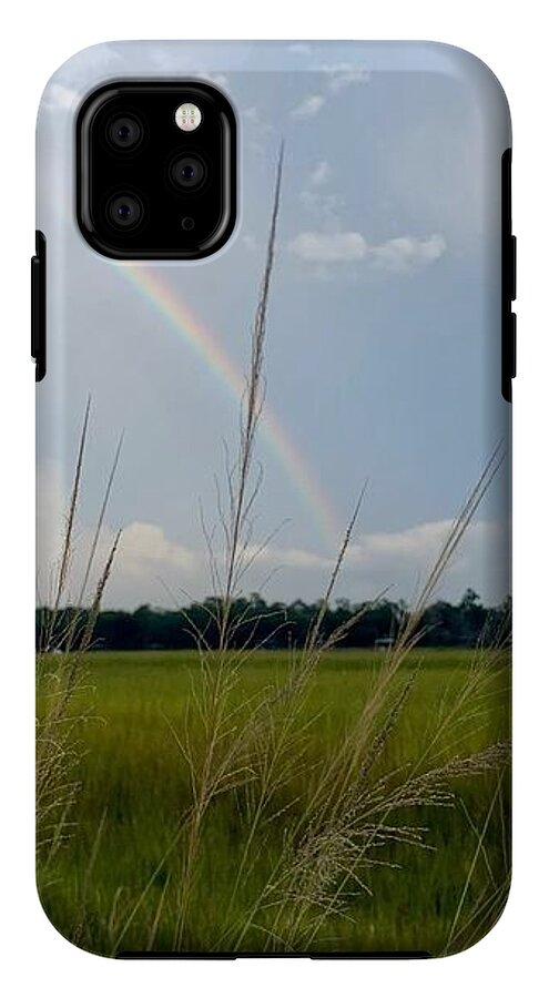 Rainbow Over Peaceful Meadow - Phone Case
