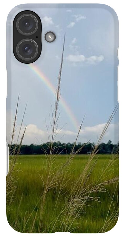 Rainbow Over Peaceful Meadow - Phone Case