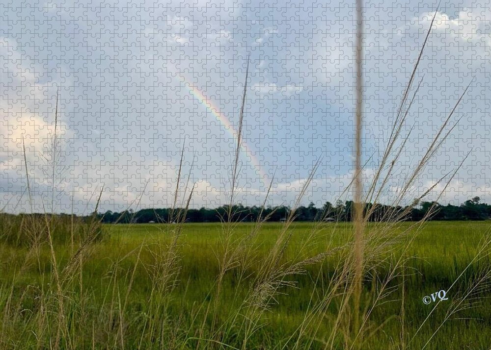 Rainbow Over Peaceful Meadow - Puzzle