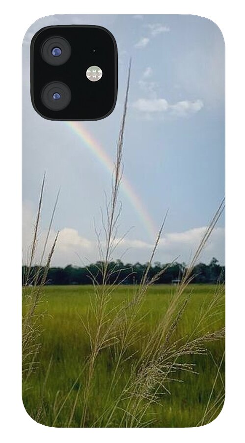 Rainbow Over Peaceful Meadow - Phone Case