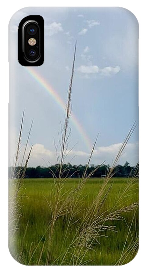 Rainbow Over Peaceful Meadow - Phone Case