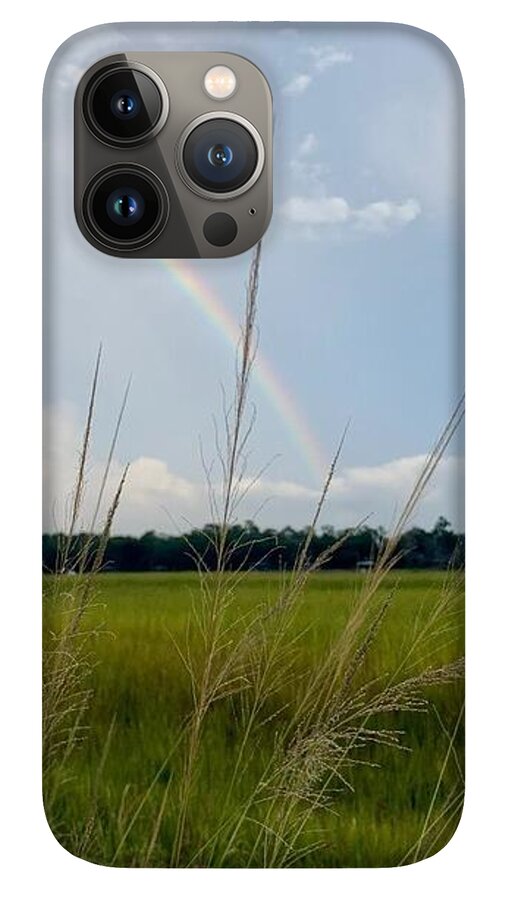 Rainbow Over Peaceful Meadow - Phone Case