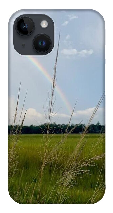 Rainbow Over Peaceful Meadow - Phone Case