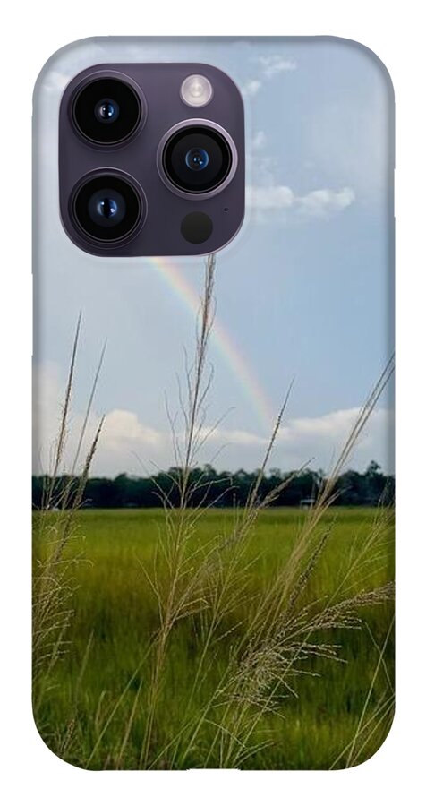 Rainbow Over Peaceful Meadow - Phone Case