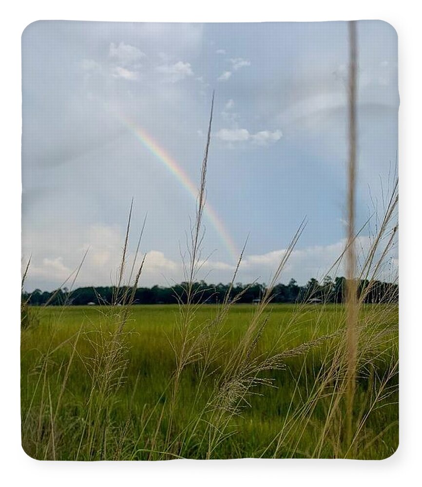 Rainbow Over Peaceful Meadow - Blanket