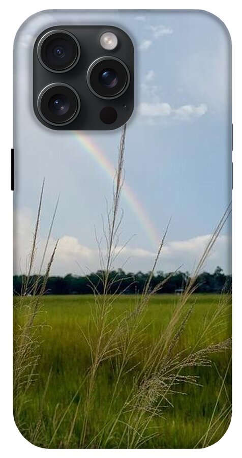 Rainbow Over Peaceful Meadow - Phone Case