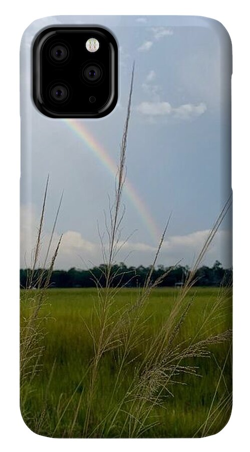 Rainbow Over Peaceful Meadow - Phone Case
