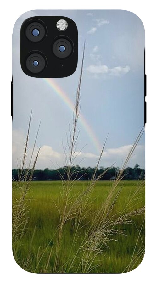Rainbow Over Peaceful Meadow - Phone Case