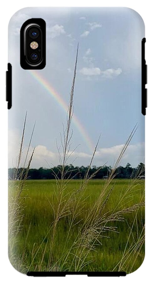 Rainbow Over Peaceful Meadow - Phone Case