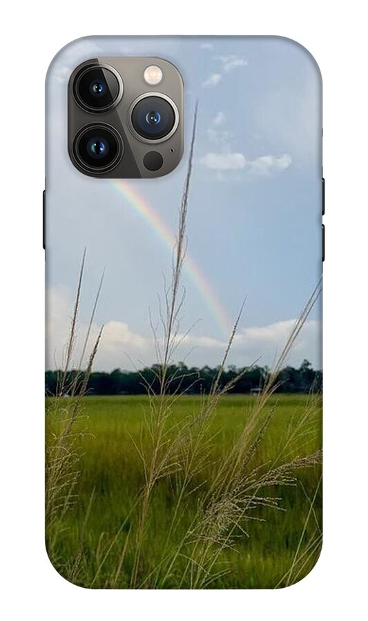 Rainbow Over Peaceful Meadow - Phone Case
