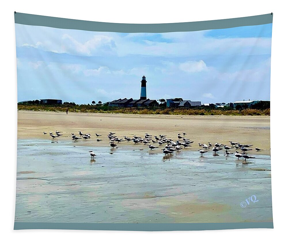 Seagulls on a Sandy Shoreline - Tapestry