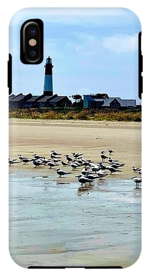 Seagulls on a Sandy Shoreline - Phone Case