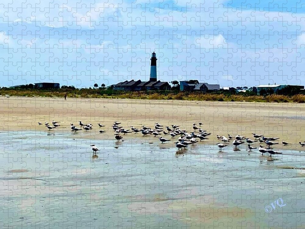 Seagulls on a Sandy Shoreline - Puzzle