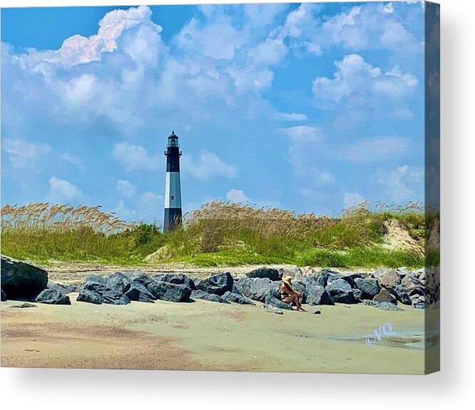Serene Lighthouse by the Shoreline - Acrylic Print