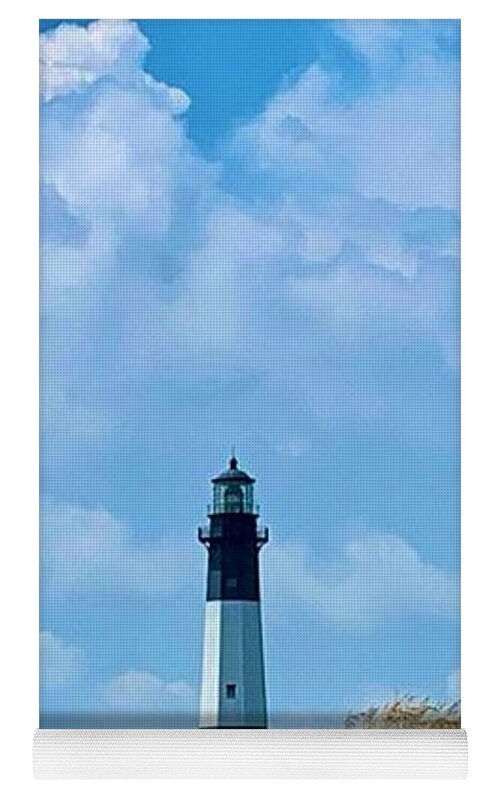 Serene Lighthouse by the Shoreline - Yoga Mat
