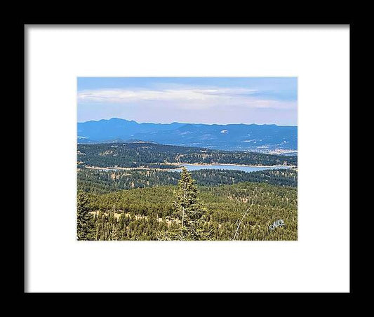 Serene Mountain Lake View - Framed Print