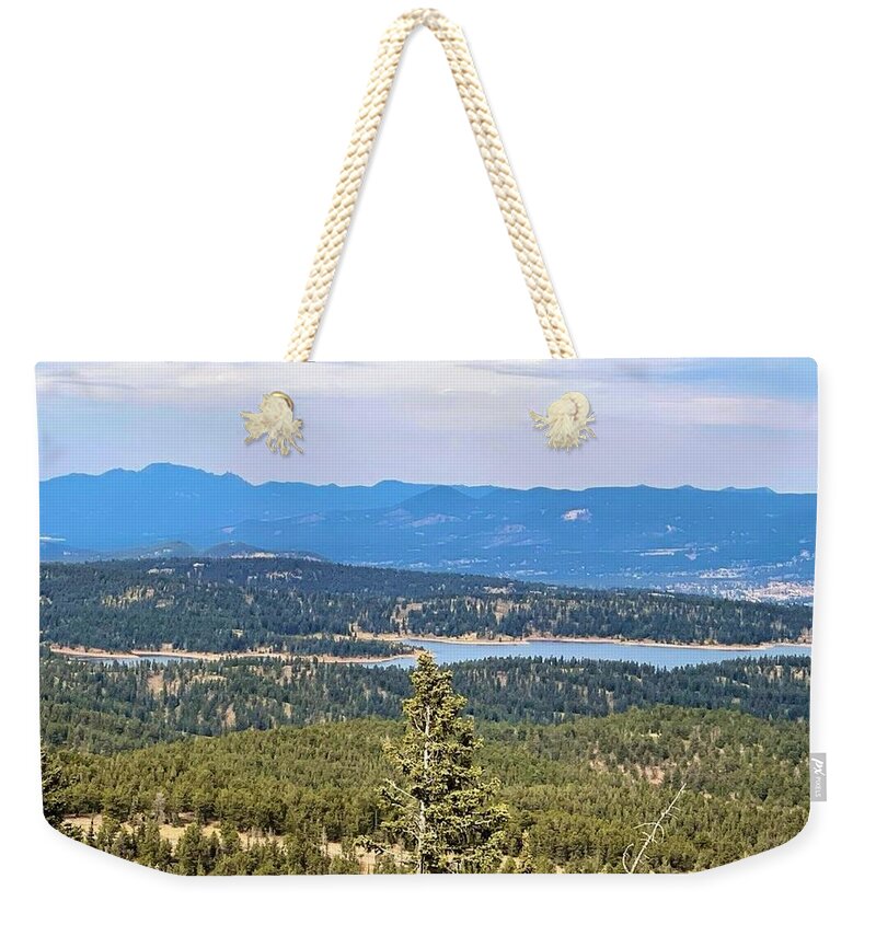 Serene Mountain Lake View - Weekender Tote Bag
