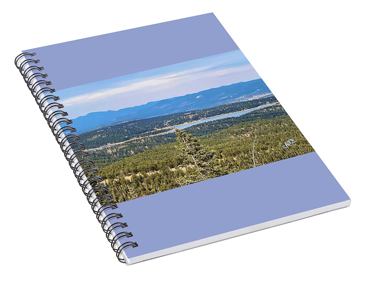 Serene Mountain Lake View - Spiral Notebook