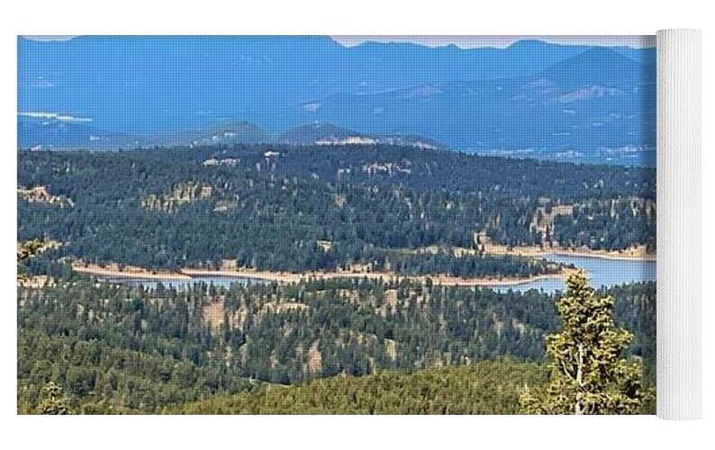 Serene Mountain Lake View - Yoga Mat