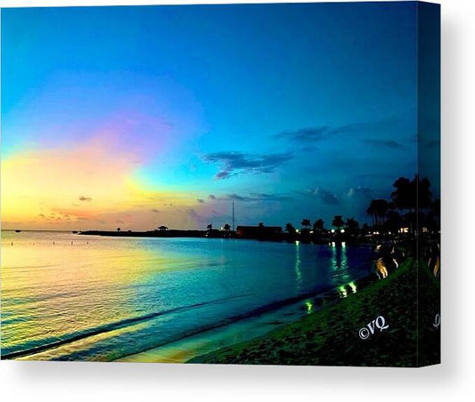 Tranquil Evening on Tropical Shore - Canvas Print