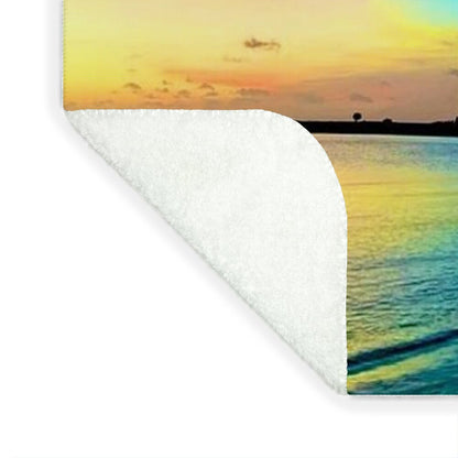Tranquil Evening on Tropical Shore - Blanket