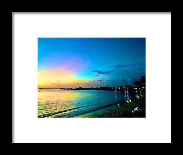 Tranquil Evening on Tropical Shore - Framed Print