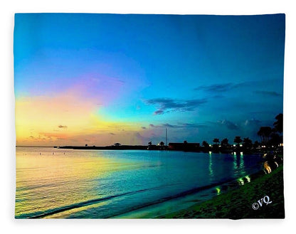 Tranquil Evening on Tropical Shore - Blanket