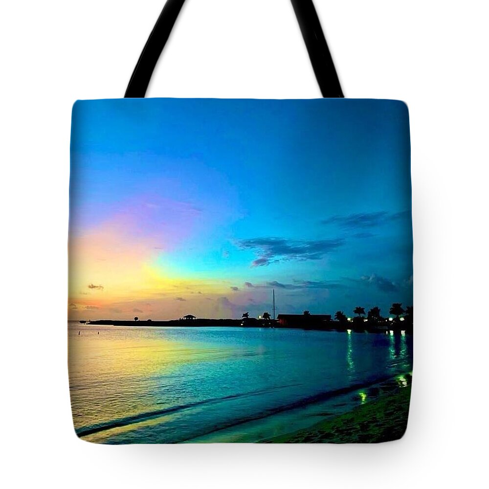 Tranquil Evening on Tropical Shore - Tote Bag