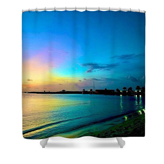 Tranquil Evening on Tropical Shore - Shower Curtain