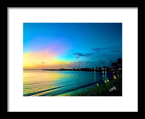 Tranquil Evening on Tropical Shore - Framed Print