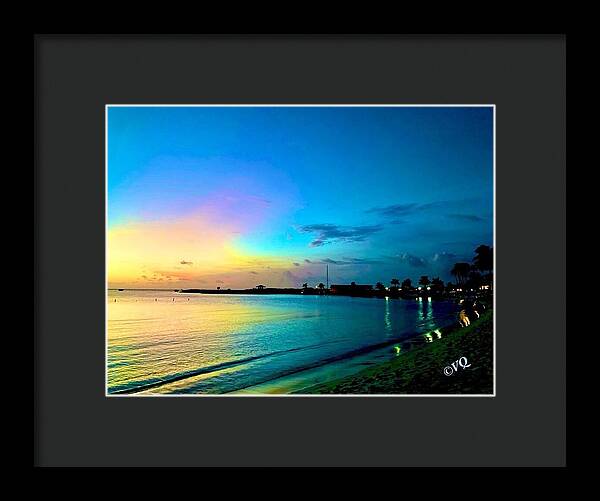 Tranquil Evening on Tropical Shore - Framed Print