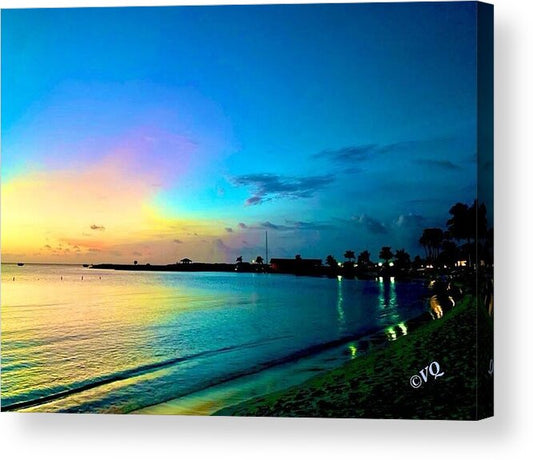 Tranquil Evening on Tropical Shore - Acrylic Print