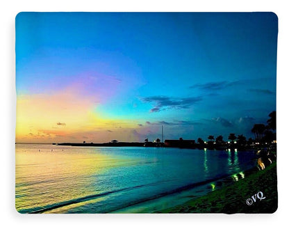 Tranquil Evening on Tropical Shore - Blanket