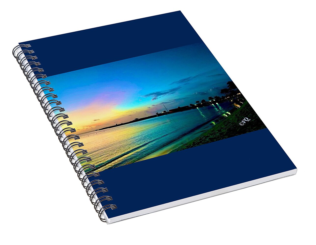 Tranquil Evening on Tropical Shore - Spiral Notebook