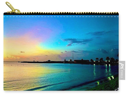 Tranquil Evening on Tropical Shore - Zip Pouch
