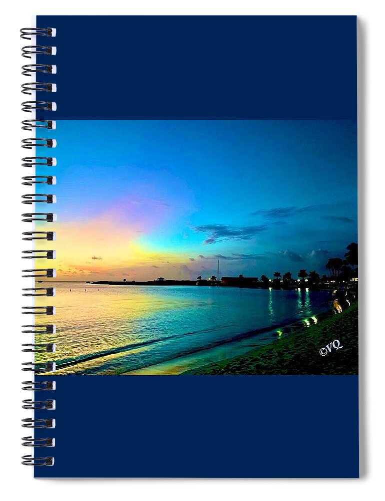 Tranquil Evening on Tropical Shore - Spiral Notebook