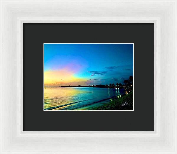 Tranquil Evening on Tropical Shore - Framed Print