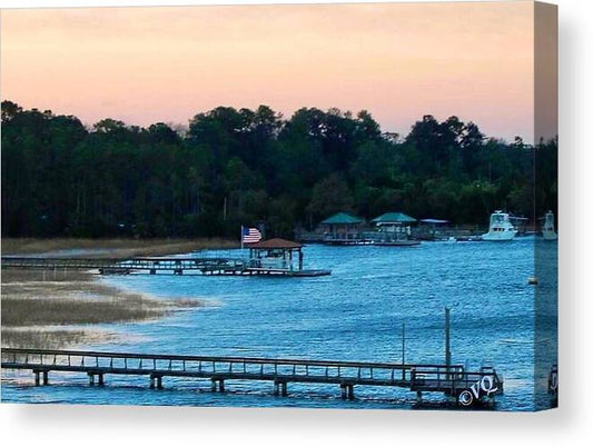 Tranquil Lakeside at Sunset - Canvas Print