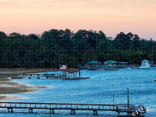 Tranquil Lakeside at Sunset - Puzzle