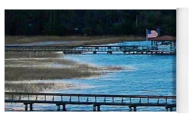 Tranquil Lakeside at Sunset - Yoga Mat