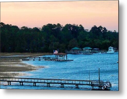 Tranquil Lakeside at Sunset - Metal Print