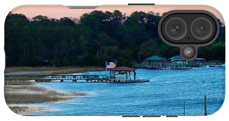 Tranquil Lakeside at Sunset - Phone Case