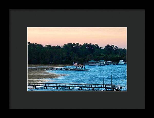 Tranquil Lakeside at Sunset - Framed Print