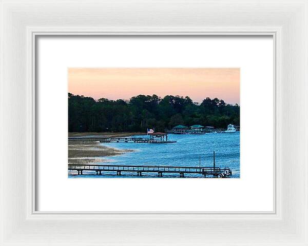 Tranquil Lakeside at Sunset - Framed Print
