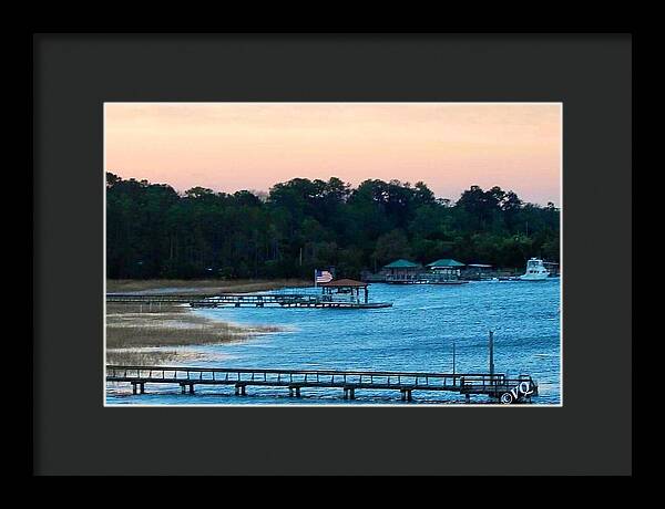 Tranquil Lakeside at Sunset - Framed Print