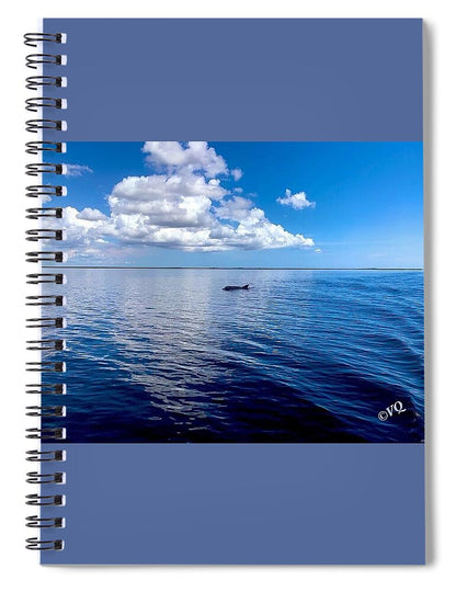 Tranquil Waters with Dolphin - Spiral Notebook