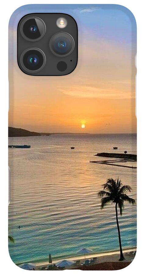 Tropical Sunset Over Serene Bay - Phone Case