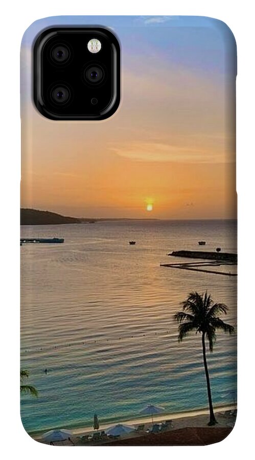 Tropical Sunset Over Serene Bay - Phone Case