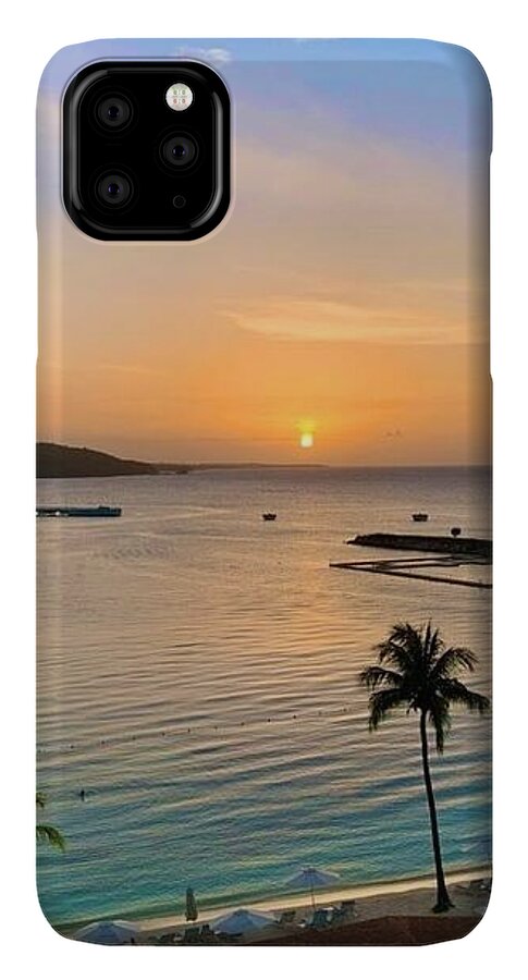 Tropical Sunset Over Serene Bay - Phone Case