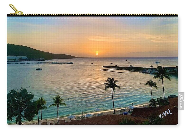 Tropical Sunset Over Serene Bay - Zip Pouch